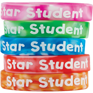 Teacher Created Fancy Star Student Fancy Wristbands, Pack of 10 (TCR 6572)