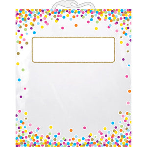 Ashley Hanging Confetti Pattern Storage / Book Bag, 11" X 16", Pack Of 5 (ASH 10580)