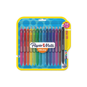Paper Mate InkJoy Gel Pen, Retractable, Medium 0.7 mm, Assorted Ink and Barrel Colors, 14/Pack ( PAP 1951636)