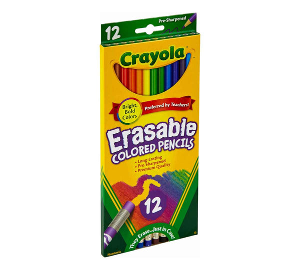 Crayola Erasable Colored Pencils, 12 Count (BIN 68-4412)