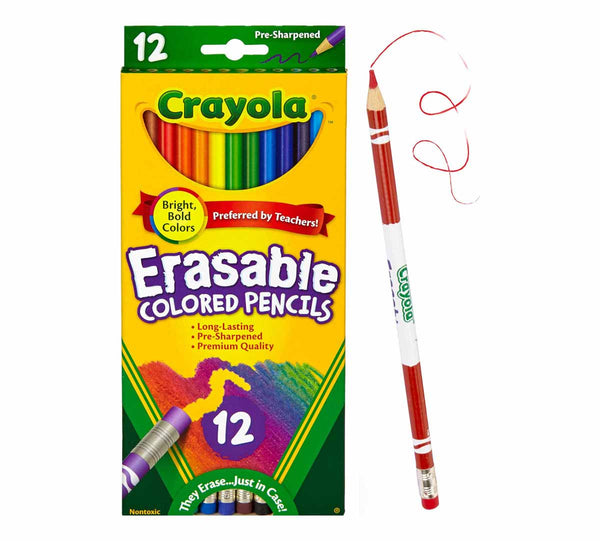 Crayola Erasable Colored Pencils, 12 Count (BIN 68-4412)