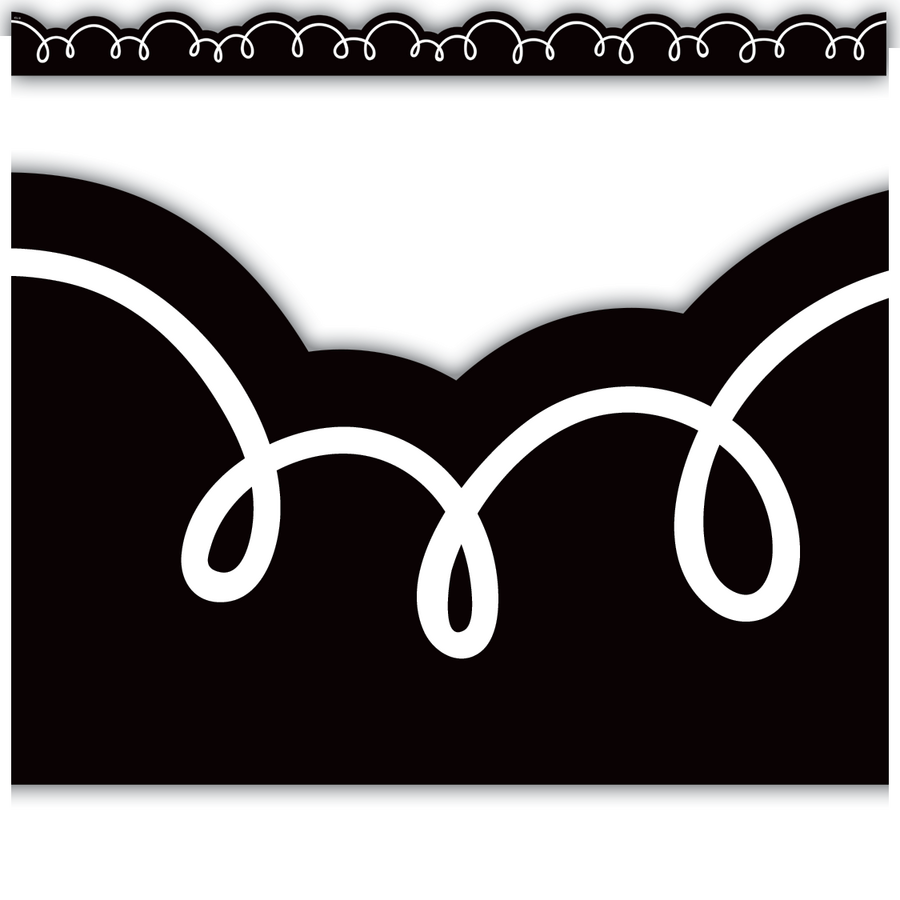 Teacher Created Resources Black with White Squiggles Die-Cut Border Trim (TCR 6810)