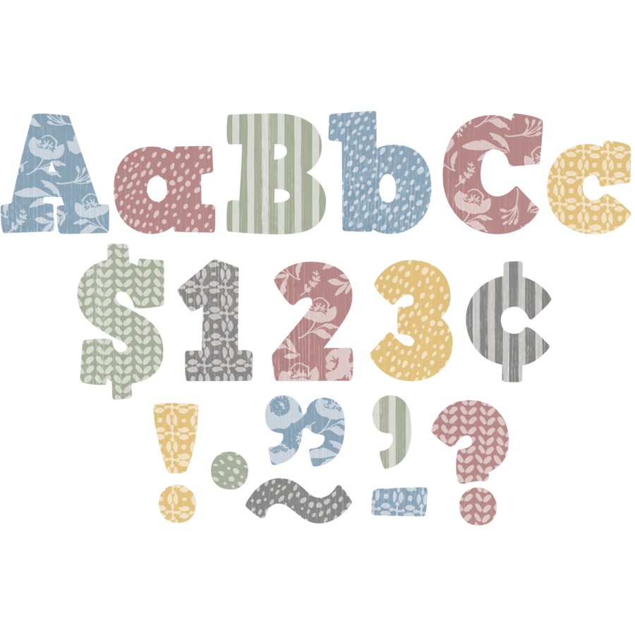 Teacher Created Classroom Cottage Bold Block 4" Letters Combo Pack (TCR 7194)