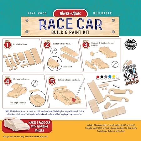 Works of Ahhh...Craft Set Race Car Buildable Paint Kit (WA 21591)