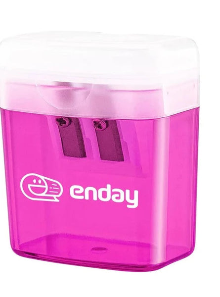 Enday Dual Blade Sharpener w/ Lid and Receptacle, Assorted Colors