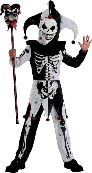 Amscan Menacing Jester Costume, Child Medium 8-10 (8409652)