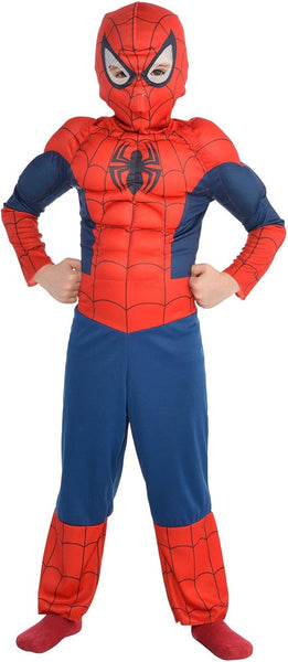 Amscan Spider-Man Muscle Costume, Child Small 4-6 (843543)
