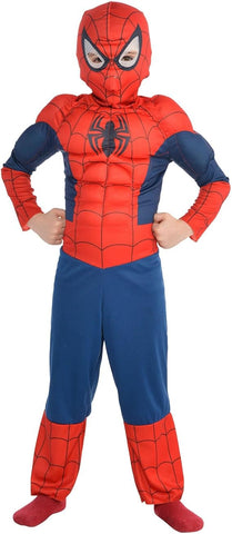 Amscan Spider-Man Muscle Costume, Child Small 4-6 (843543)