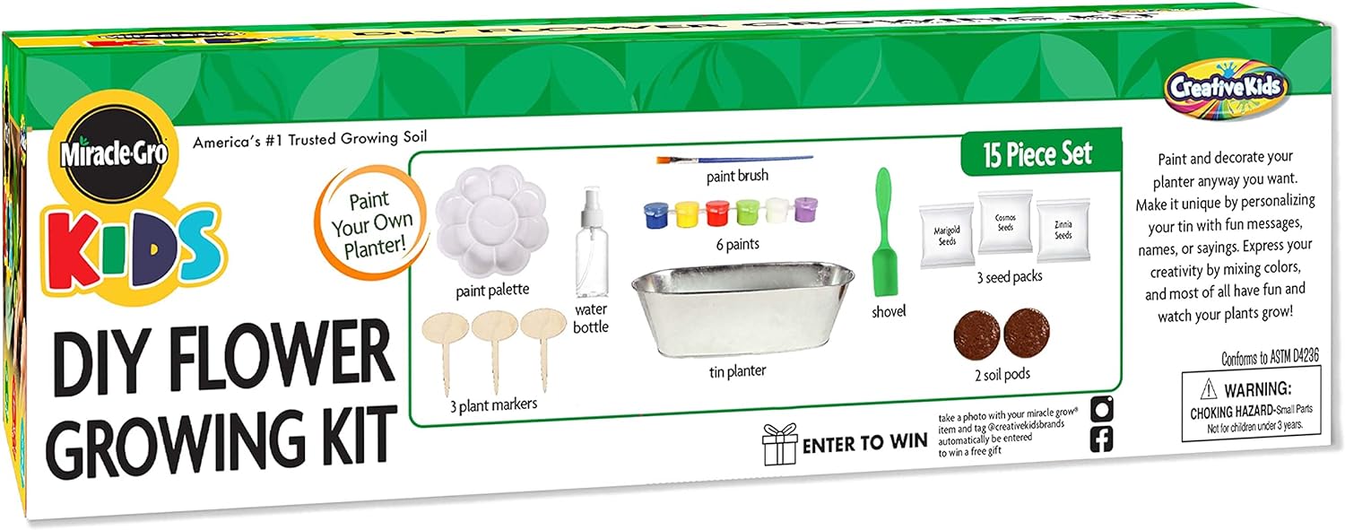 miracle gro kids garden tool set instructions Creative Kids Miracle-Gro DIY Flower Growing Kit (BAT 63064) – Ramrock  School & Office Supplies