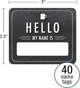 Carson Dellosa Café Chalkboard Self-Adhesive Name Tags, 40 Pack (CD 150074)