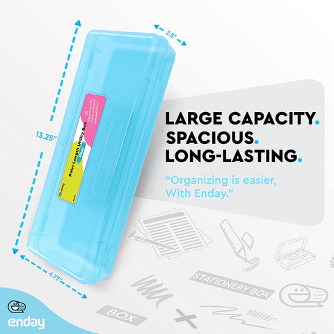 Enday Multipurpose Ruler Length Utility Box, 13' X 4-3/4' x 2-1/2". Assorted Colors