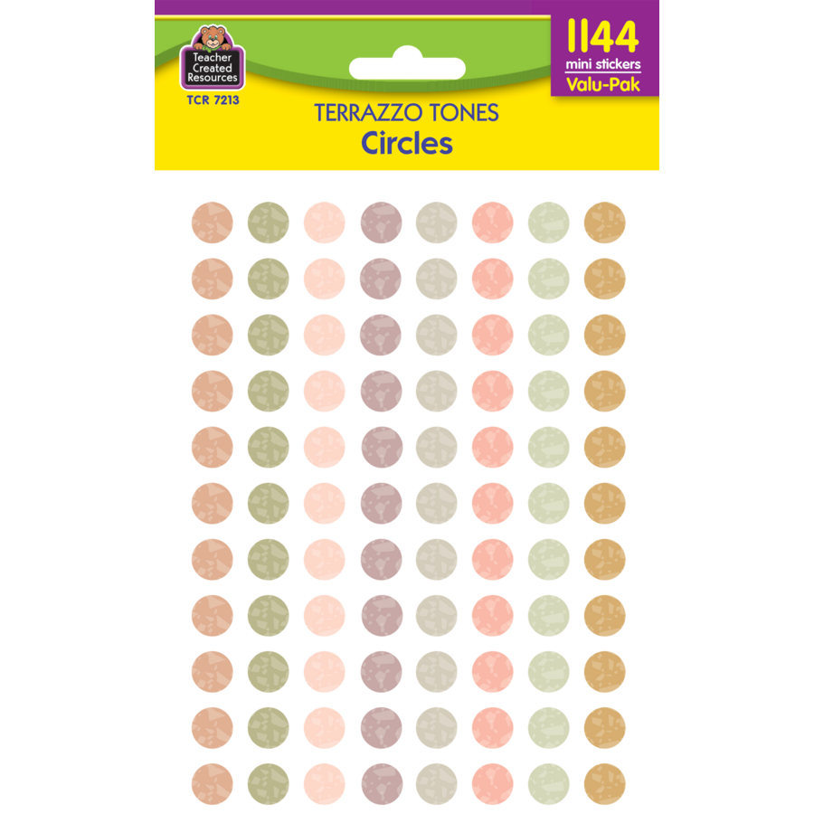 Teacher Created Resources Terrazzo Tones Circles Mini Stickers Value Pack (TCR 7213)