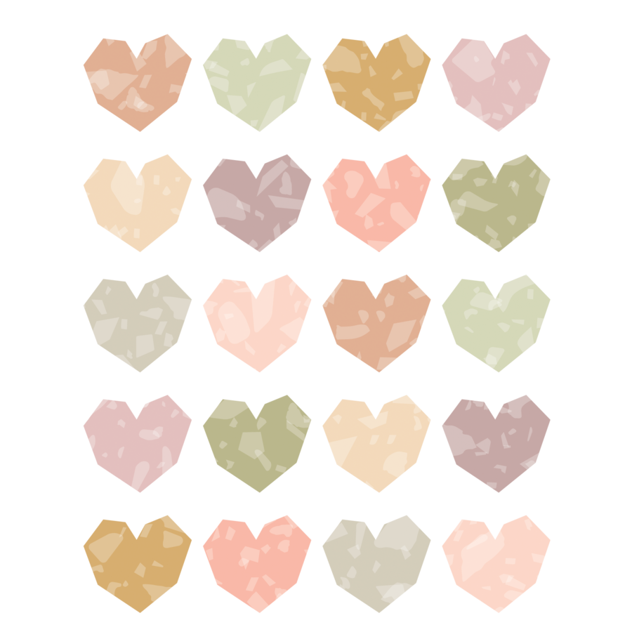 Teacher Created Resources Terrazzo Tones Hearts Stickers (TCR 7228)