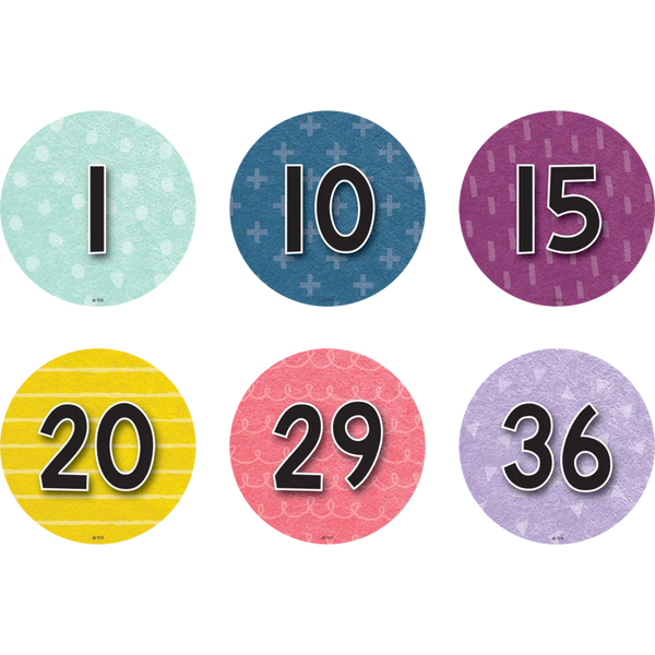 Teacher Created Resources Spot On Floor Markers Oh Happy Day Numbers 1-36, 4" (TCR 77513)