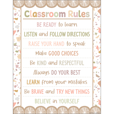 Teacher Created Resources Terrazzo Tones Classroom Rules Chart (TCR 7872)