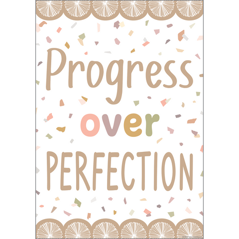 Teacher Created Resources Terrazzo Tones Progress Over Perfection Positive Poster (TCR 7878)