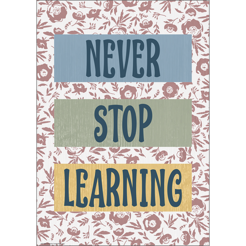Teacher Created Classroom Cottage Never Stop Learning Positive Poster (TCR 7886)