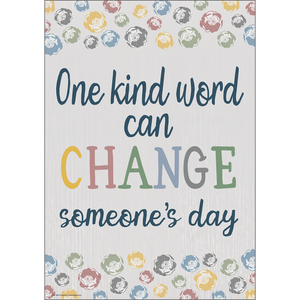 Teacher Created Classroom Cottage One Kind Word Positive Poster (TCR 7887)