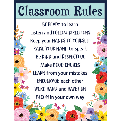 Teacher Created Resources Wildflowers Classroom Rules Chart (TCR 7891)