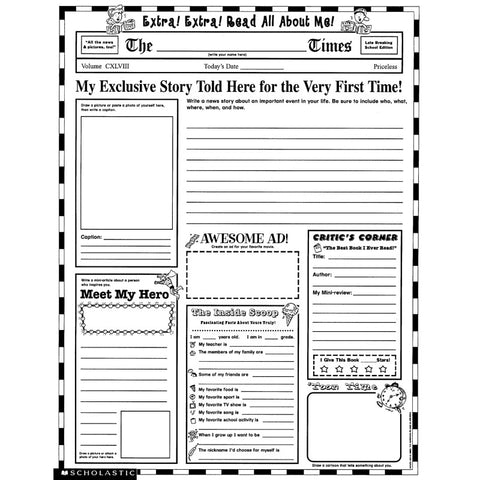 Scholastic Extra, Extra, Read All About Me! Instant Personal Poster Set (SC 915291)
