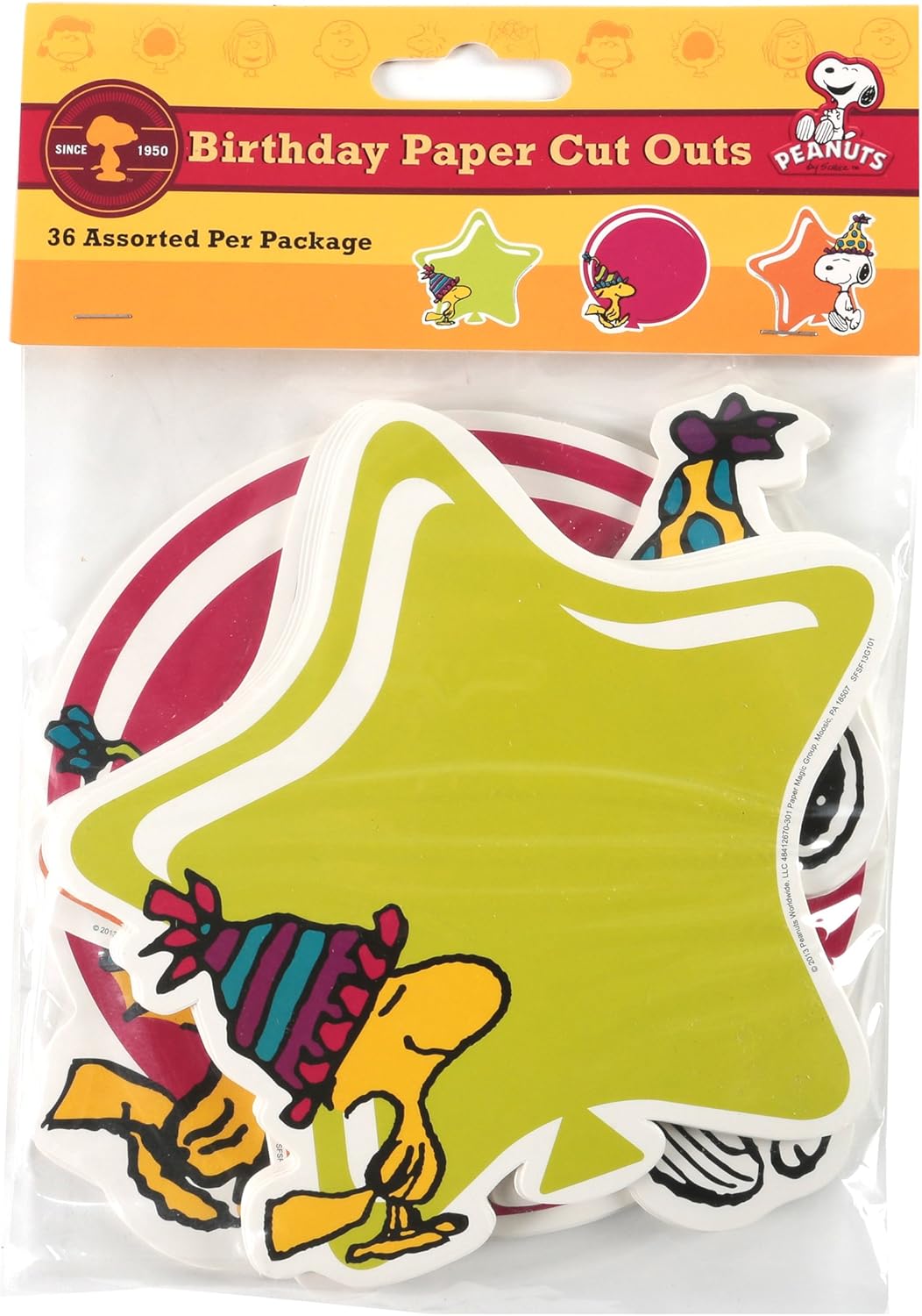 Eureka Peanuts Celebrate Paper Cut-Outs, Assorted (EU 841267)