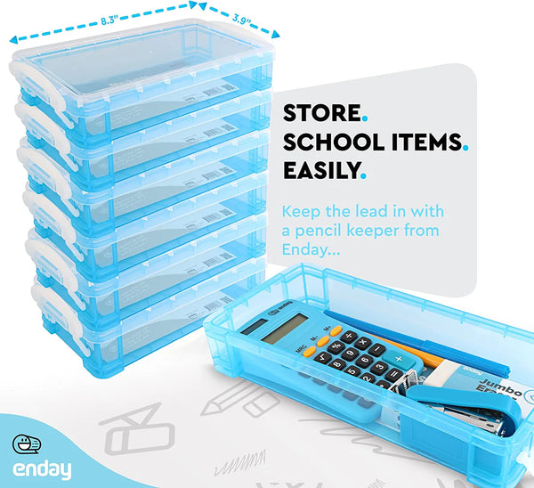 Enday Stackable Pencil Case Multipurpose Utility Box, Assorted Colors