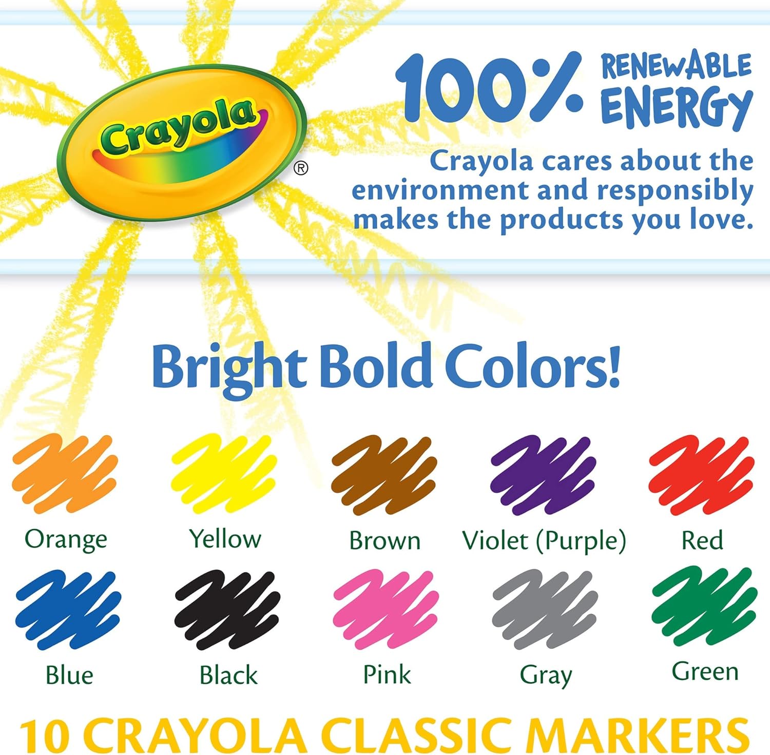 Crayola Fine Line Markers Classic Colors, 10 Count (58-7726) – Ramrock  School \u0026 Office Supplies, image size:1500x1471