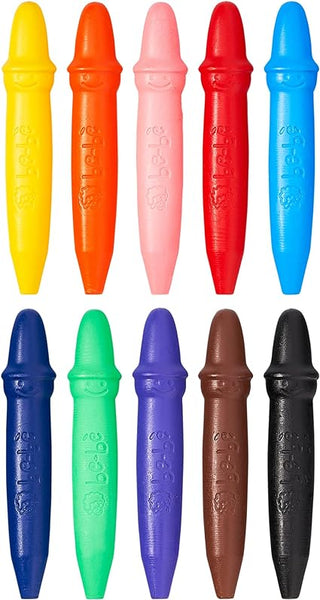 PRANG be-be Jumbo Washable Crayons for Small ChildrenShaer,  w/ Sharpener 10-Pack (73010)