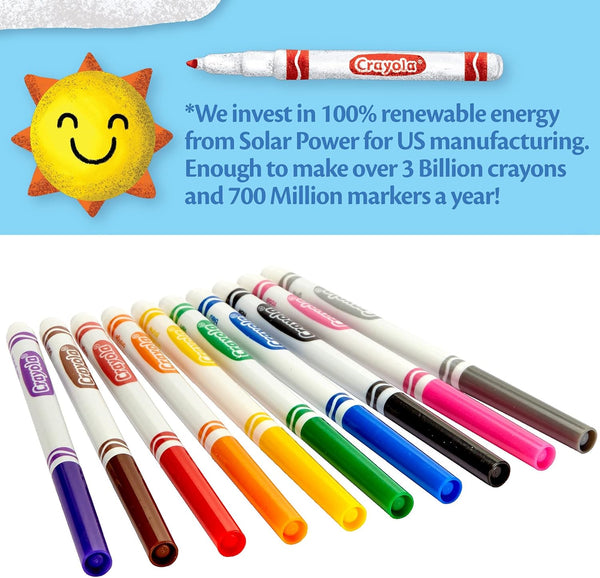 Crayola Fine Line Markers Classic Colors, 10 Count (58-7726)