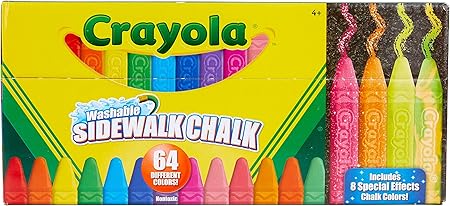 Crayola Washable Sidewalk Chalk, 64 Colors (BIN51-2064)