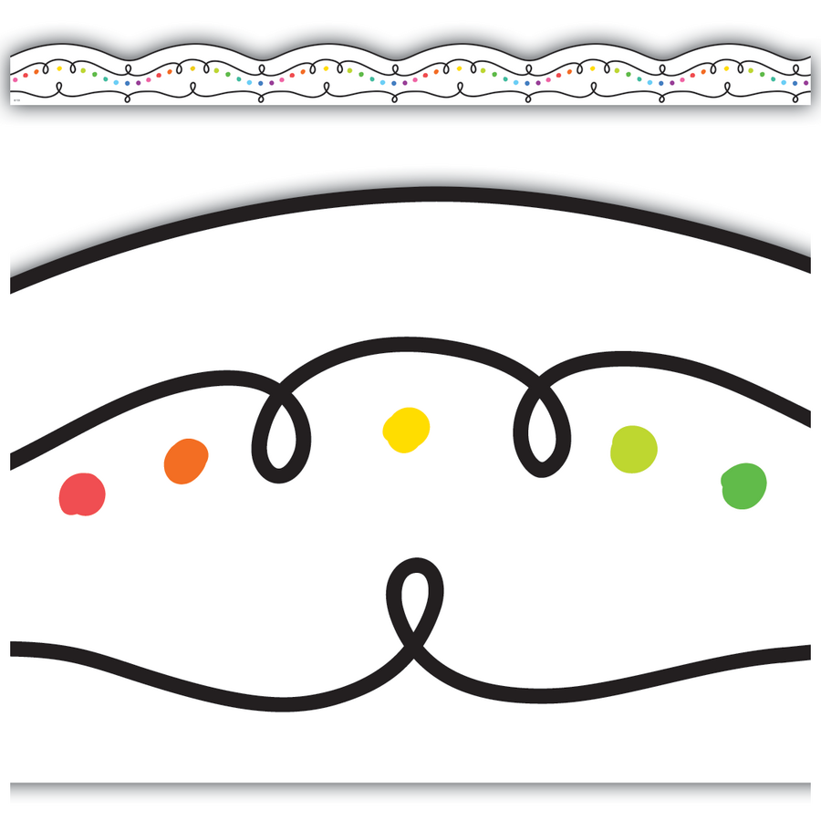 Teacher Created Squiggles and Colorful Dots Die-Cut Border Trim, 12 pieces, 2¾'' x 35'' (TCR 8324)