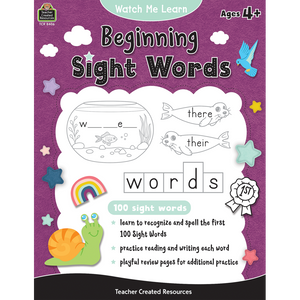 Teacher Created Resources Watch Me Learn: Beginning Sight Words 1-100 (TCR 8406)
