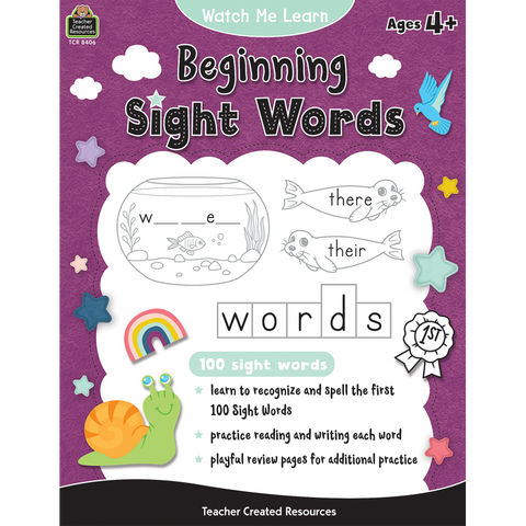 Teacher Created Resources Watch Me Learn: Beginning Sight Words 1-100 (TCR 8406)