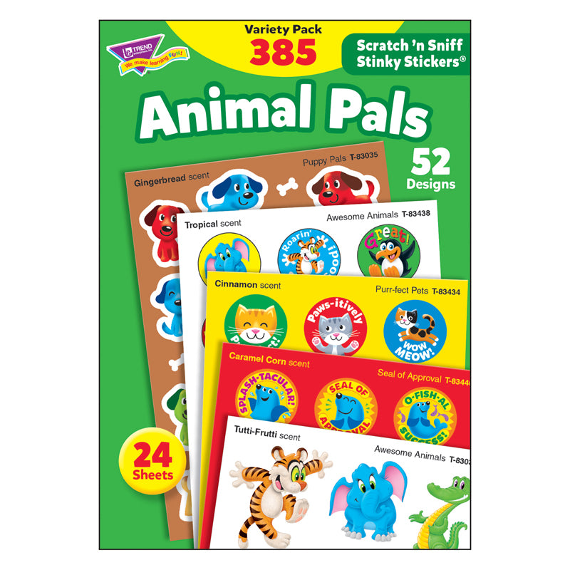 Trend Enterprises Scratch 'N Sniff Scented Stickers, Animal Pals (T 83915)