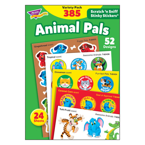 Trend Enterprises Scratch 'N Sniff Scented Stickers, Animal Pals (T 83915)
