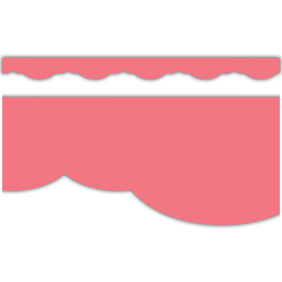 Teacher Created Coral Pink Fancy Scallops Border Trim (TCR 9134)
