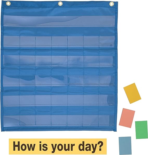 Pacon Behavioral Pocket Chart, Blue, 18-1/2" x 21" (PAC 20360)