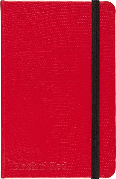 Black and Red Casebound Hardcover Journal Notebook, Small, Red, 71 Ruled Sheets (65004)