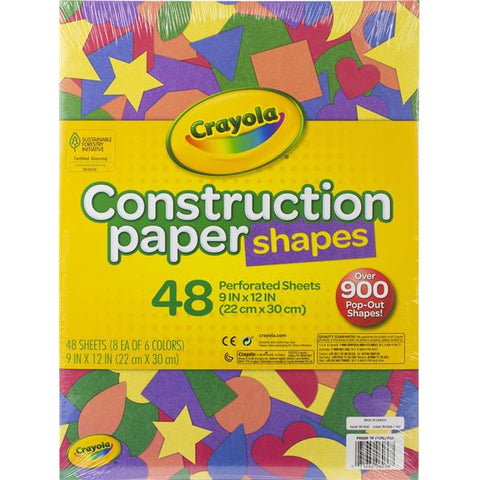 Crayola Construction Paper With Pop-Out Shapes 9"X12", 48 Pages (99-0036)