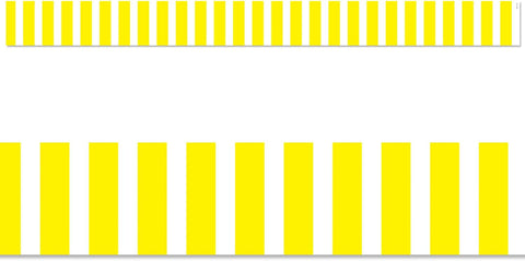 Creative Teaching Yellow White Bold Stripes EZ Border (Core Decor) (CTP 10501)