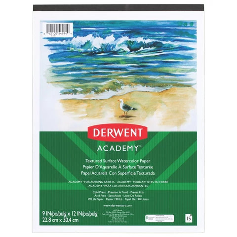 Derwent Academy Drawing Pad Heavyweight Paper, 9” x 12”, 24 Sheets, Black (DER 54994)