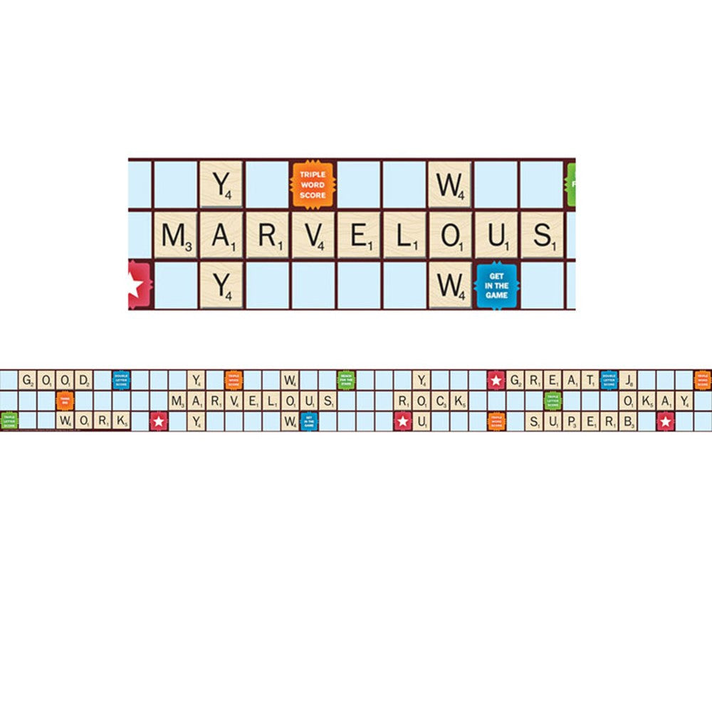 Eureka Scrabble Die Cut Deco Trim, 3 1/4 wide, 37 feet  (EU 845149)