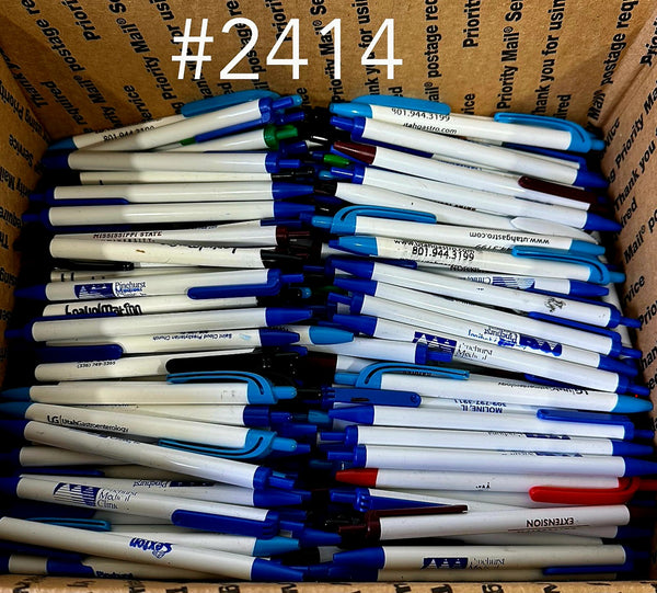 Bulk Lot of 280 Misprinted Retractable Ballpoint Pens  (Lot #2414)