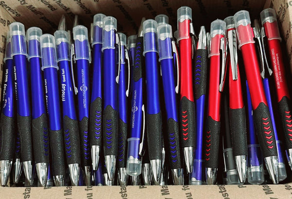 Bulk Lot of 125 Misprinted Retractable Ballpoint Pens w/ Stylus  (Lot #2368)