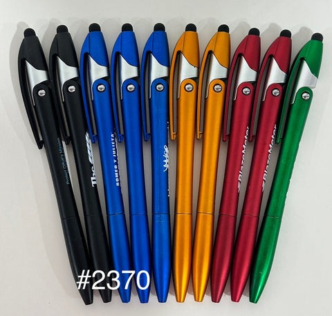 Bulk Lot of 285 Misprinted Yoga Stylus Retractable Ballpoint Pens Stands  (Lot #2370)
