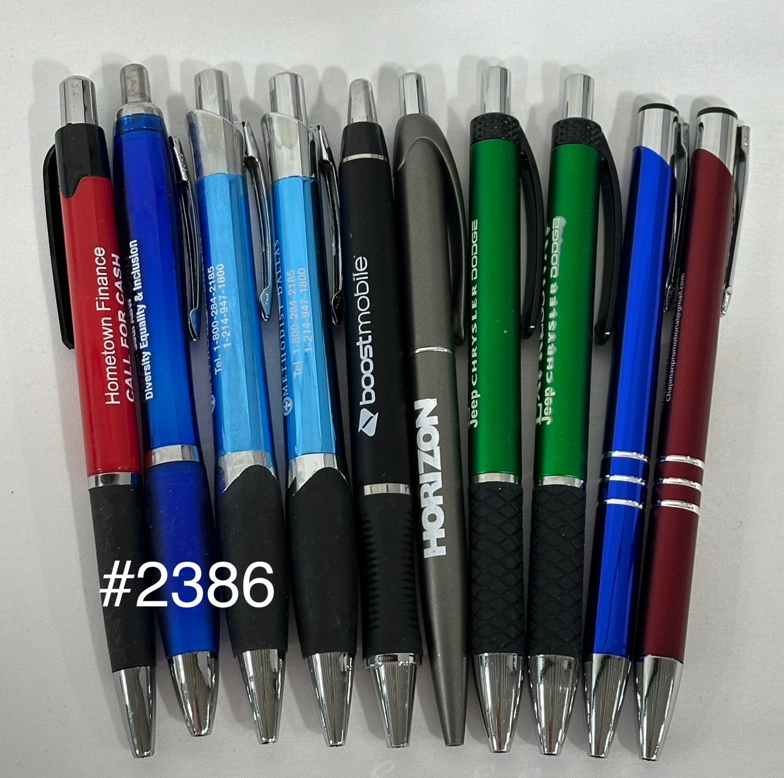 Bulk Lot of 190 Misprinted Retractable Ballpoint Pens (Lot #2386)