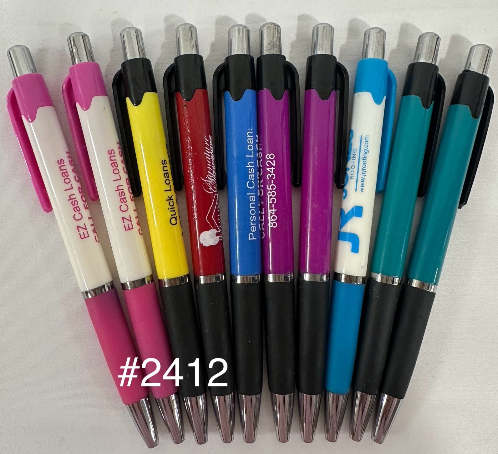 Bulk Lot of 250 Misprinted Retractable Ballpoint Pens (Lot #2412)