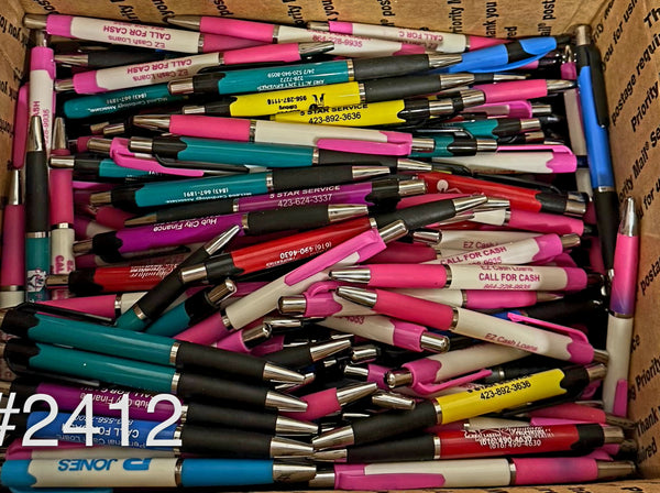 Bulk Lot of 250 Misprinted Retractable Ballpoint Pens (Lot #2412)
