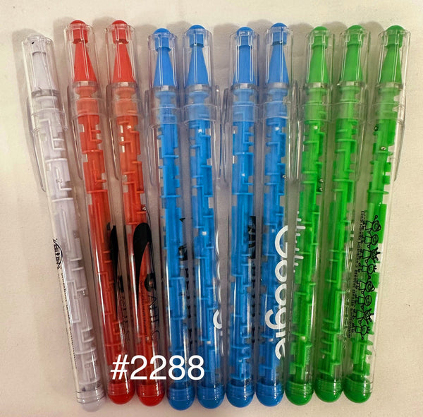 Bulk Lot of 200 Misprinted Maze Puzzle Ballpoint Pens (Lot #2288)