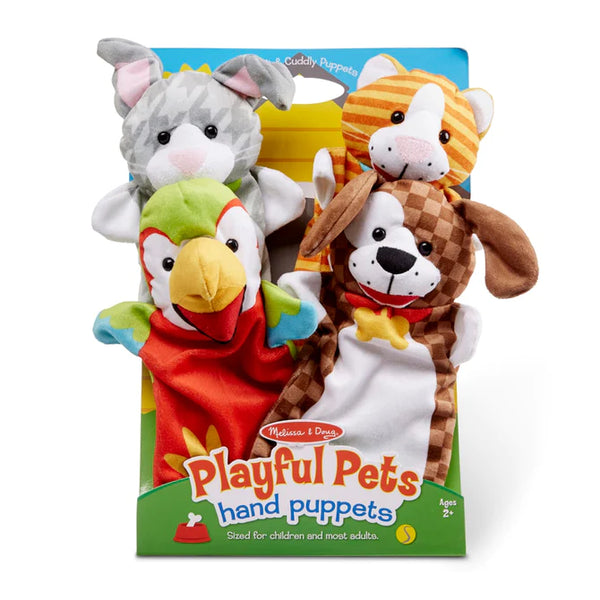 Melissa & Doug Playful Pets Hand Puppets, Set of 4 (MD 9084)